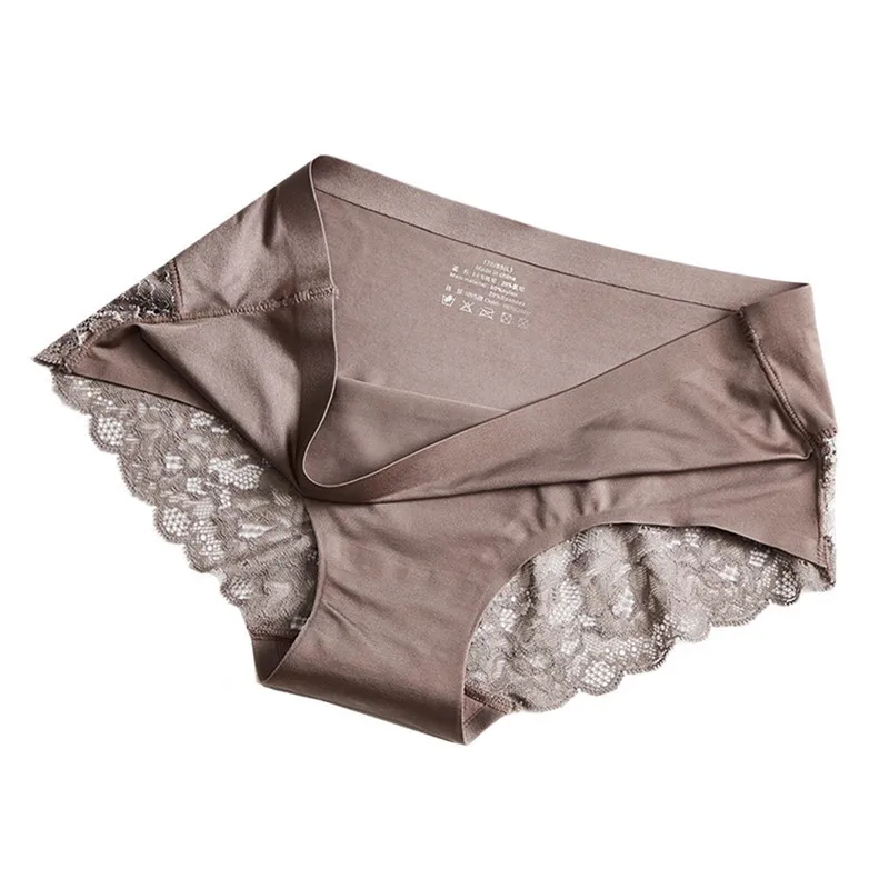 Женские кружевные бесшовные трусики нижнее белье Дышащие Удобные однотонные