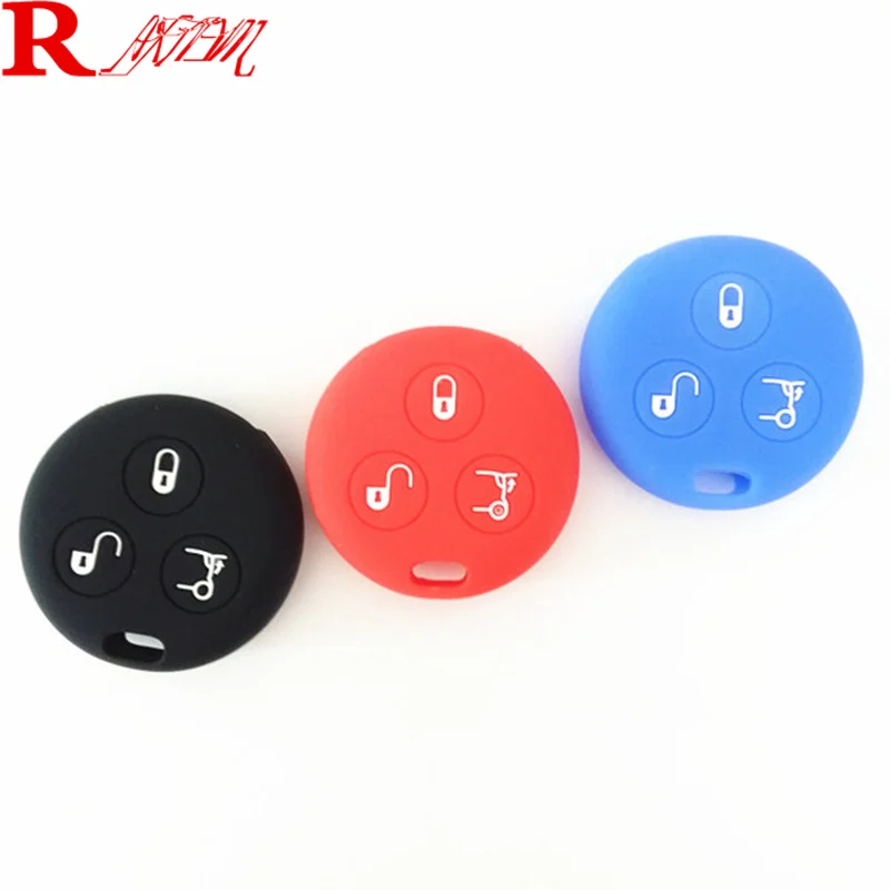 Силиконовый чехол для автомобильного ключа Benz Smart City Fortwo Roadster 3 кнопочный