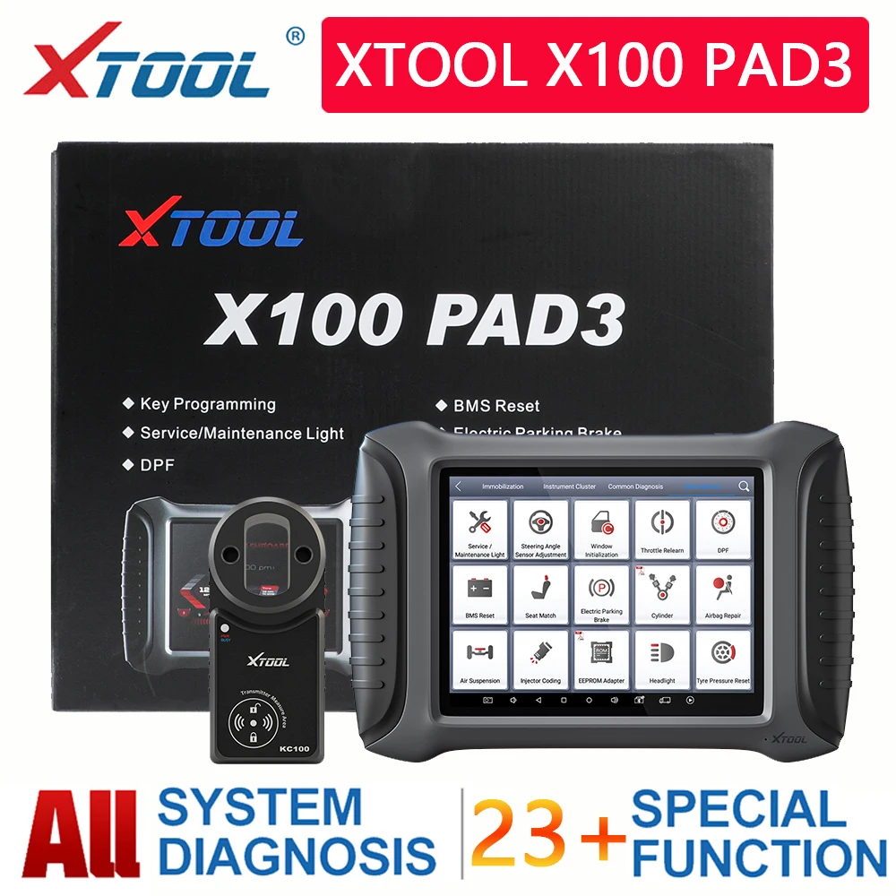 

Автомобильный сканер OBD2, полный диагностический инструмент системы XTOOL X100 PAD3, программатор ключей, все ключи, потеря, иммобилайзер EEPROM, адап...