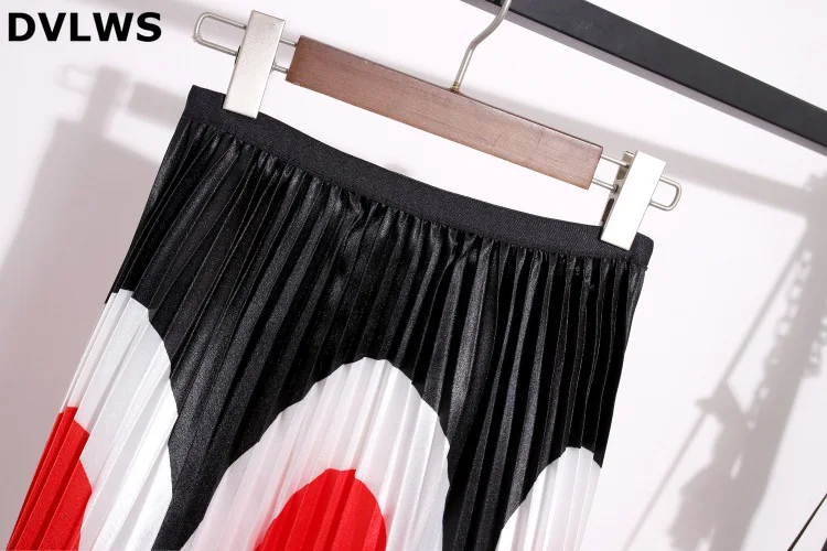 Женская атласная плиссированная юбка длинная трапециевидная в Корейском стиле 4