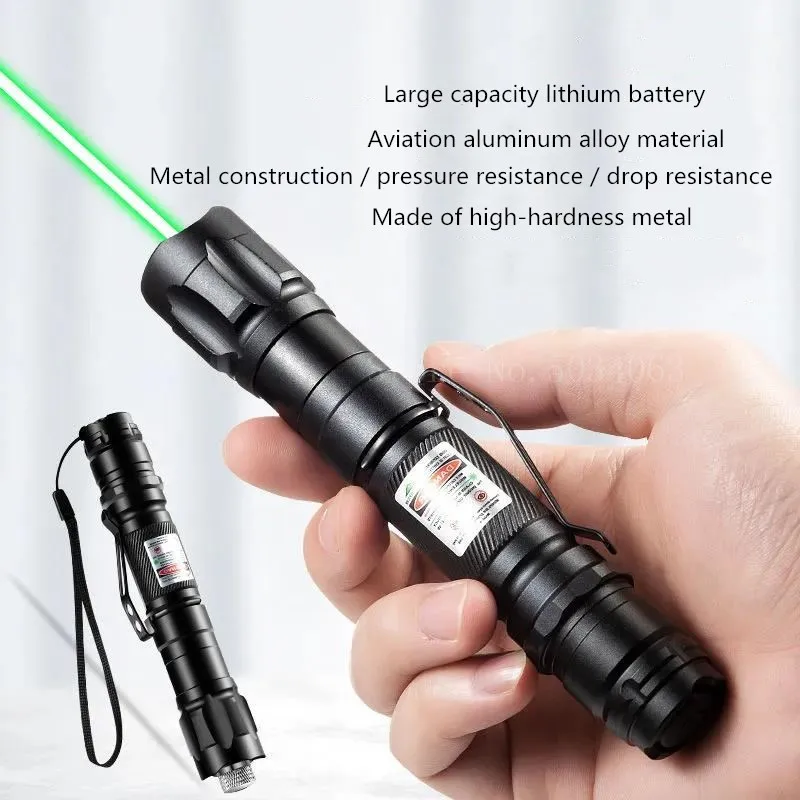 

Hunting High Power Green lasers Pointer Adjustable Focus Burning Green Laser Pen 532nm 500 to 10000 meters Lazer 009 range