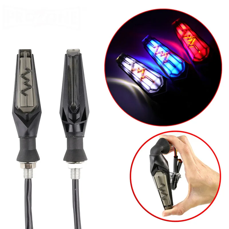 2 шт. модифицированный световой сигнал мотоцикла ЭКГ-Тип течет светодиодный