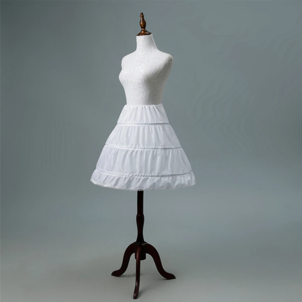 In Stock 3 Hoops One Layer 2019 White A-Line Flower Girl Dress Petticoat Kid Crinoline Underskirt Wedding Accessories | Свадьбы и