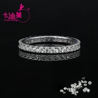 cadermay eternity ring 1 8mm melee moissanite diamond engagement ring bands trendy silver925 moissanites rings