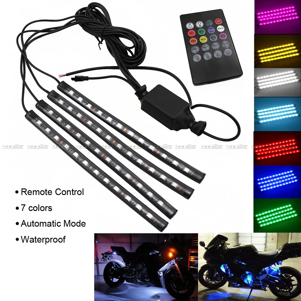 

Motorcycle RGB LED Strip Atmosphere Decorative Lights Remote Control For Honda CBR900RR CBR1100XX CB1000R CB1100 CBF600 CBF1000