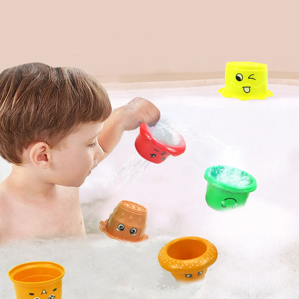 

Bathing Toys for Newborn Stacking Toy Set 6Pcs Stacking Cups Baby Toy baby toys piscina toys Water Toys Gifts For Kids Baby Gift