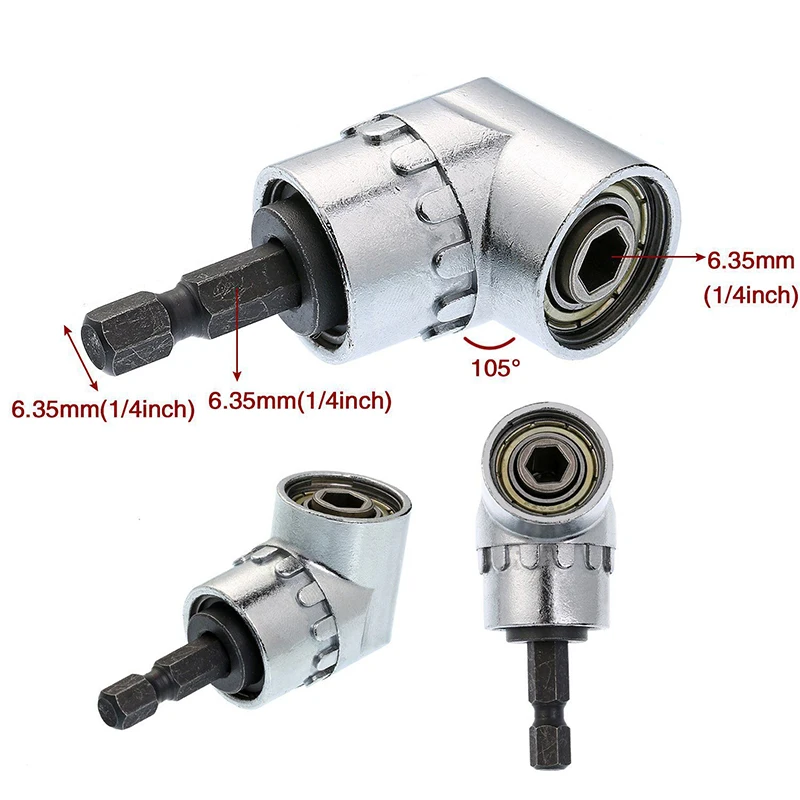 

105 Degree Right Angle Drill Extension Bars Adapter Screwdriver Socket Repair