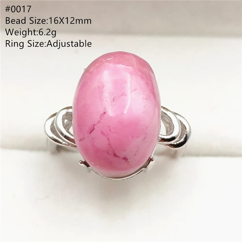 

Кольцо из натурального родонита для мужчин и женщин, регулируемое роскошное кольцо с искусственным серебряным камнем, AAAAA