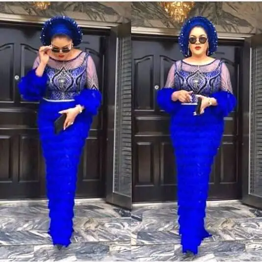 Кружевная ткань с кисточками в нигерийском стиле розового цвета