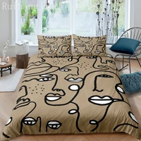 abstract art face duvet cover 3d print bedding set home textile 23pcs set pillowcase double bed king queen twin size