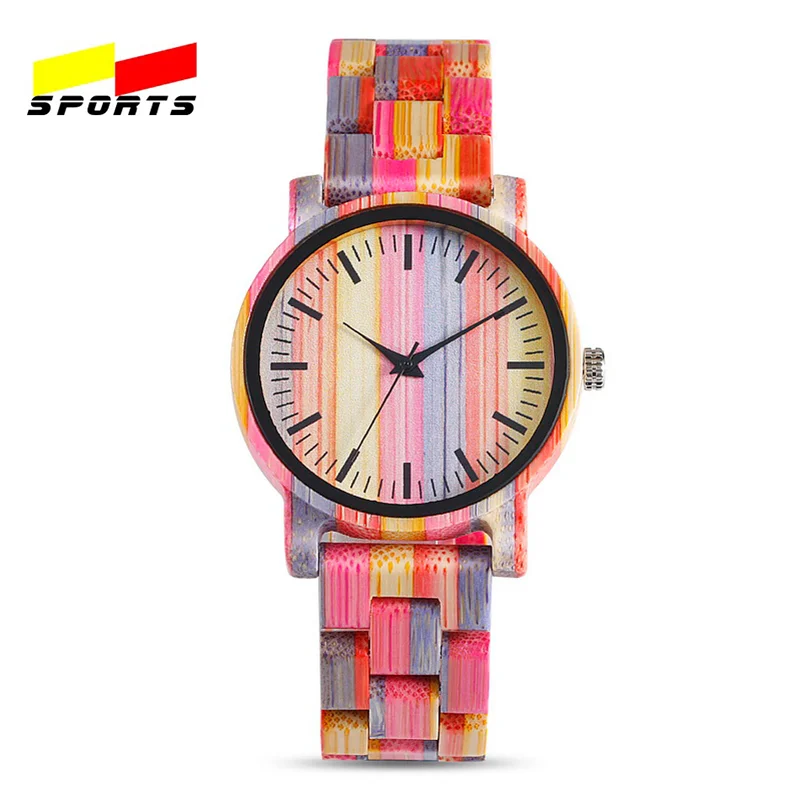QW спортивные Montre Bambu Dama Madera Relojes De Mujer бамбуковые наручные часы женские деревянные часы с логотипом под заказ