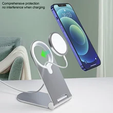 Wireless Magnetizing Desktop Portable Folding Stand For MagSafe Charger Desktop Mount Folding Silver Phone Stand Holder Hot Sale