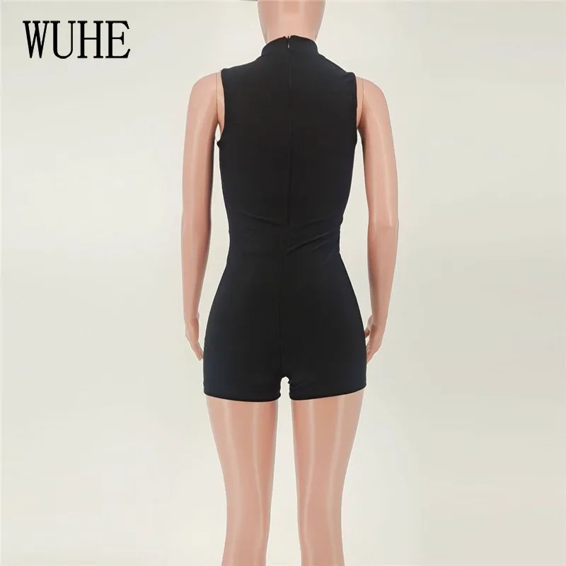 

YEYA Sleeveless Short Jumpsuits Off Shoulder O Neck Hollow Out Package Hip Sexy Nightclub Party Streetwear Sport Fitness Bodycon