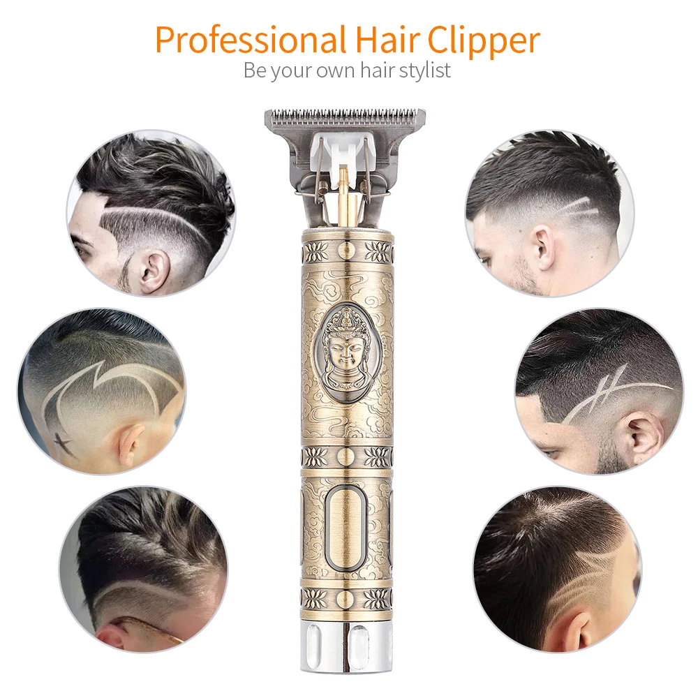 Фото - Carved Rechargeable Baldheaded Hair Clipper Electric hair trimmer Cordless Shaver Trimmer 0mm Men Barber Hair Cutting Machine hair clipper finish li t outliner skeleton heavy hitter cordless hair trimmer men 0mm baldheaded hair cutting machine shaver