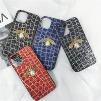 luxury fashion bling 3d pearl bee hard female case for iphone 11 12 pro max mini 7 8 plus xr x xs se 2020 phone cover fundas