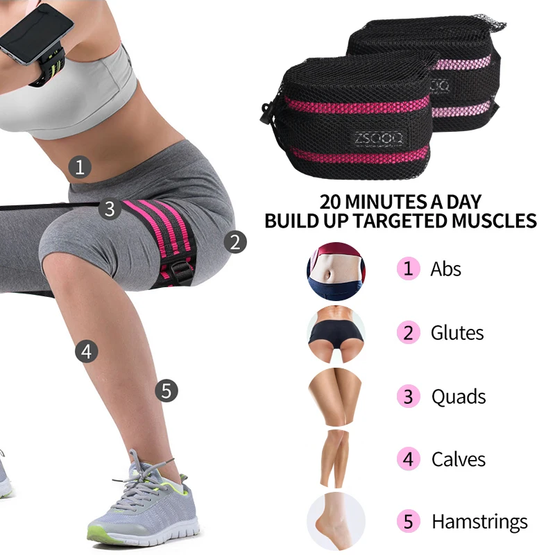 Resistance Bands Hip Loop Fitness Workout Lifting Adjustable Braided Anti Slip Booty Exercise Yoga Elastic Circle | Спорт и