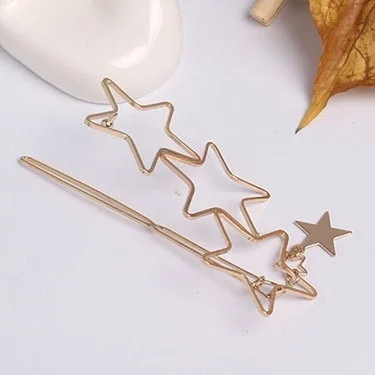 Новые модные аксессуары для волос полые пятиконечные звезды заколка | Красота и