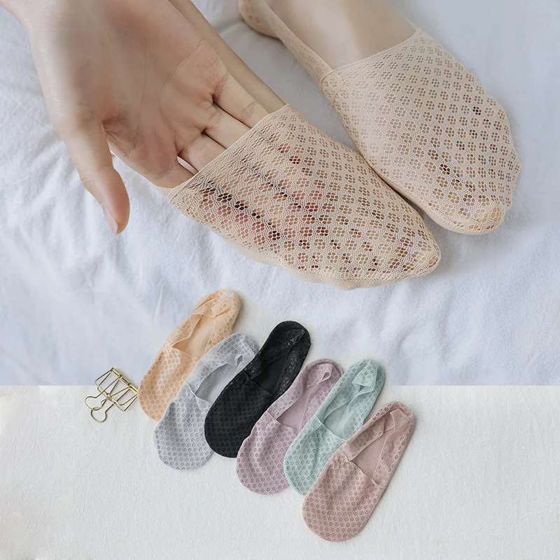 Носки женские сетчатые Нескользящие тонкие дышащие носки лодочки весна лето| |