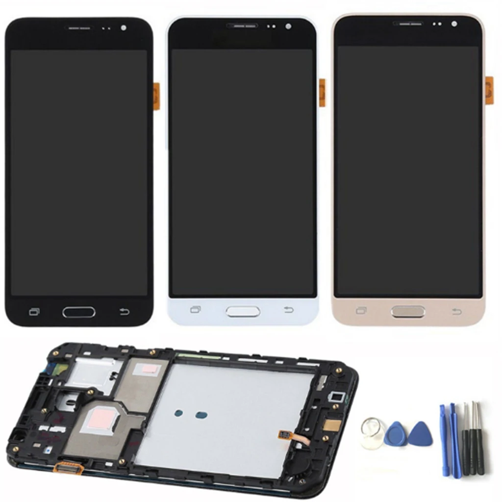 

Замена Мобильный телефон стекло ЖК-дисплей с цифровым преобразователем сенсорного ввода в сборе для Samsung J3 набор инструментов для ремонта
