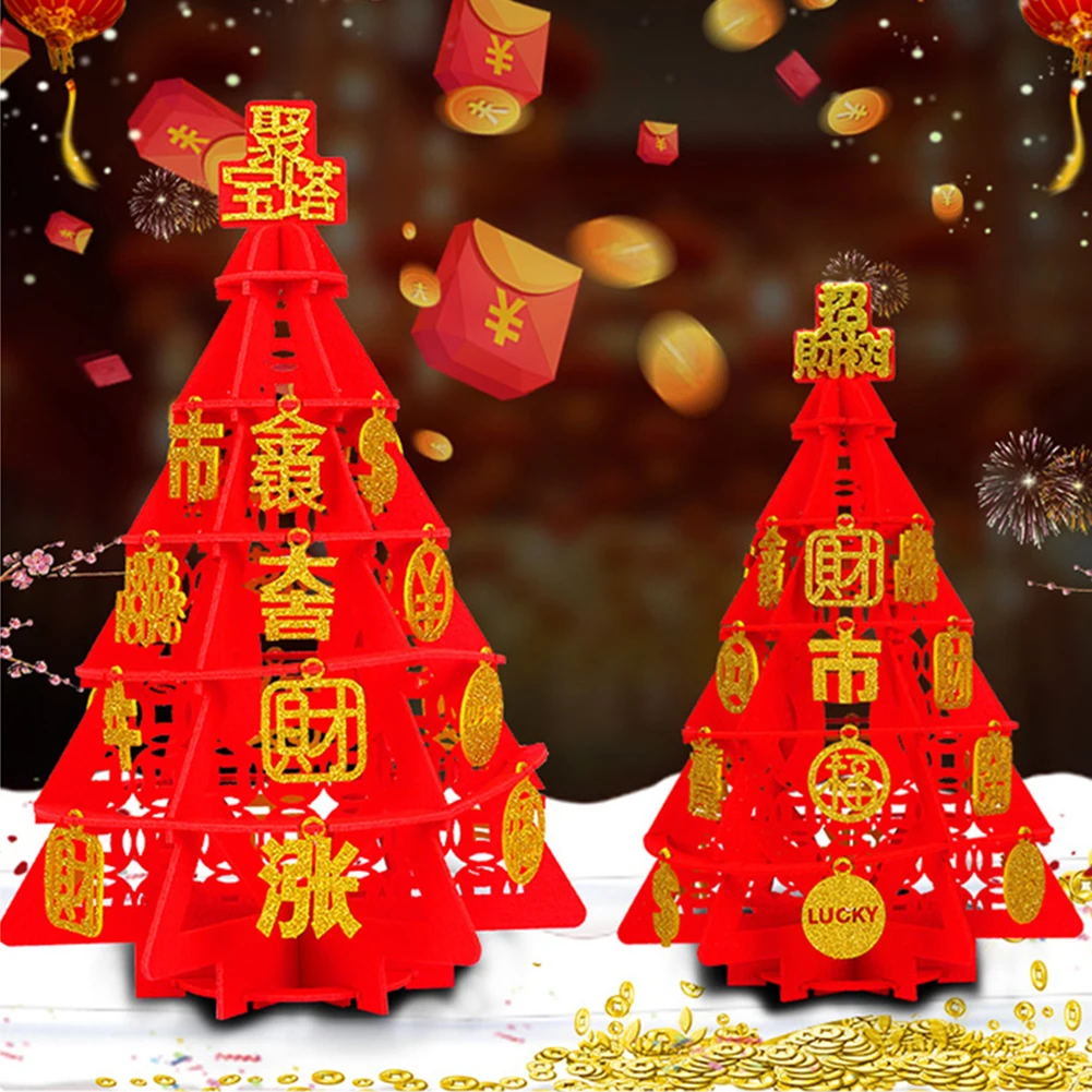 

set Felt Christmas Tree Christmas Decorations With 2m String Light Kids DIY Tree Toys Christmas Decoration For Home Party