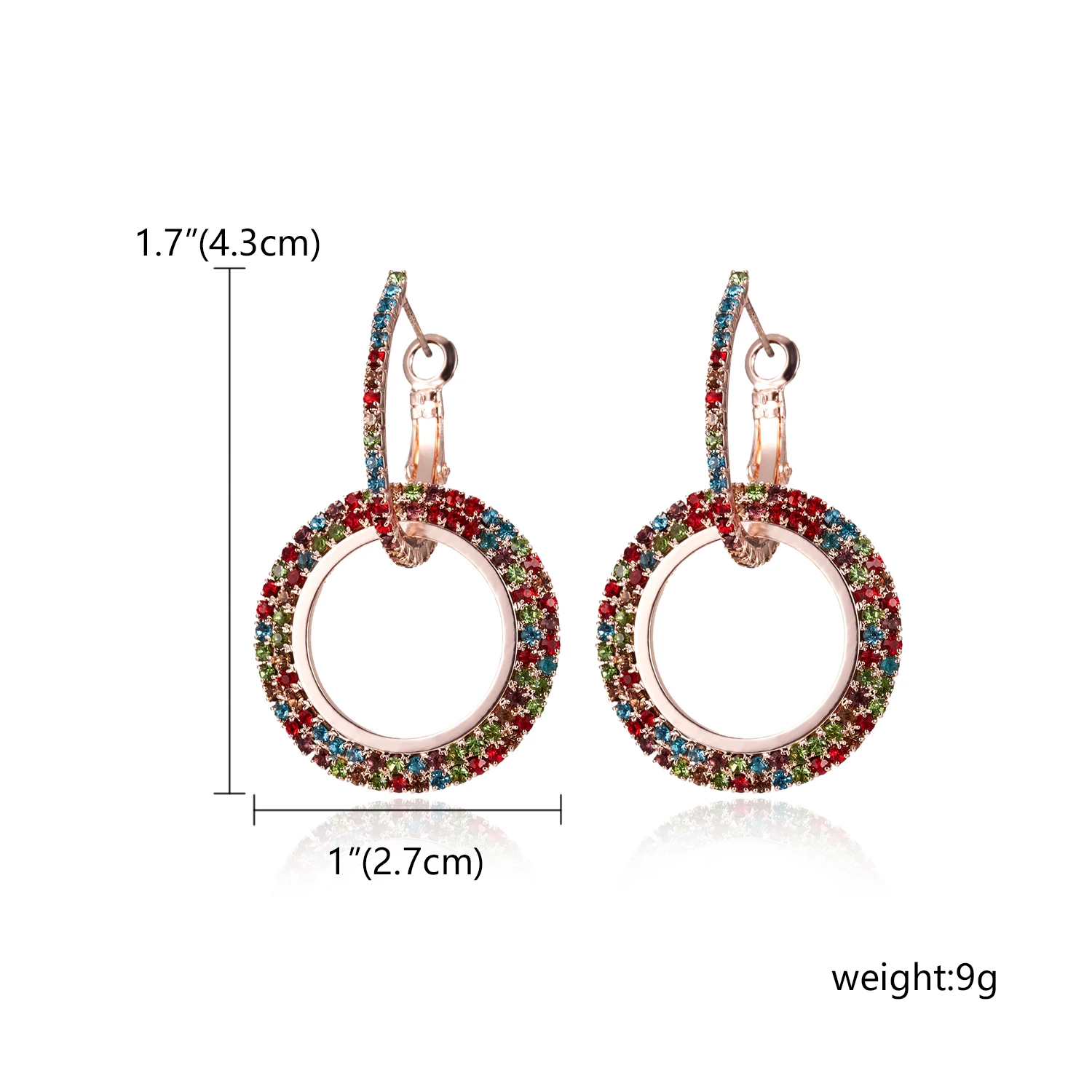 

Rinhoo New Fashion Rhinestone Hoop Earrings Femme Shiny Crystal Hollow Round Circle Earrings For Women Wedding Jewelry Brincos