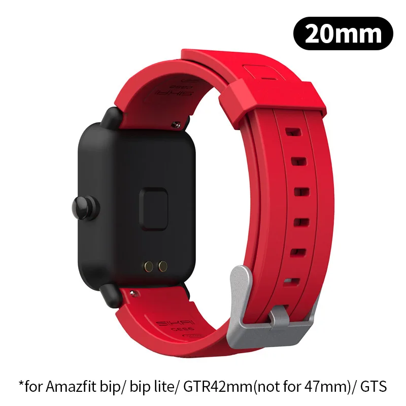 for GTR 42mm bip Для Amazfit bip GTR 42 мм 47 мм GTS Смарт-часы ремешок SIKAI сменный ремешок для xiaomi huami bip lite midong браслет 20 22 мм - Color: for GTR 42mm bip