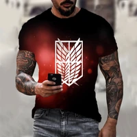 tokyo t shirt 2021 new summer hot sale mens short sleeved 3d printing attack giant anime top fashion breathable sportswear