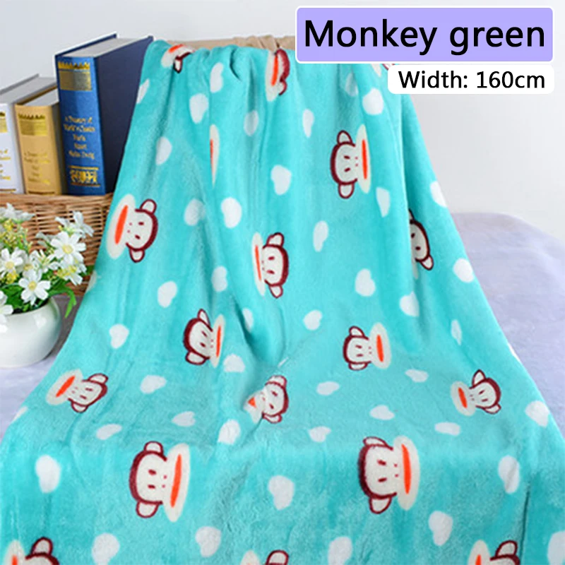 Monkey green 100*160 см фланелевая ткань двухсторонняя Коралловая бархатная хлопковая ткань мягкая зимняя теплая DIY Домашняя одежда швейная стеганая ткань - Цвет: Monkey green