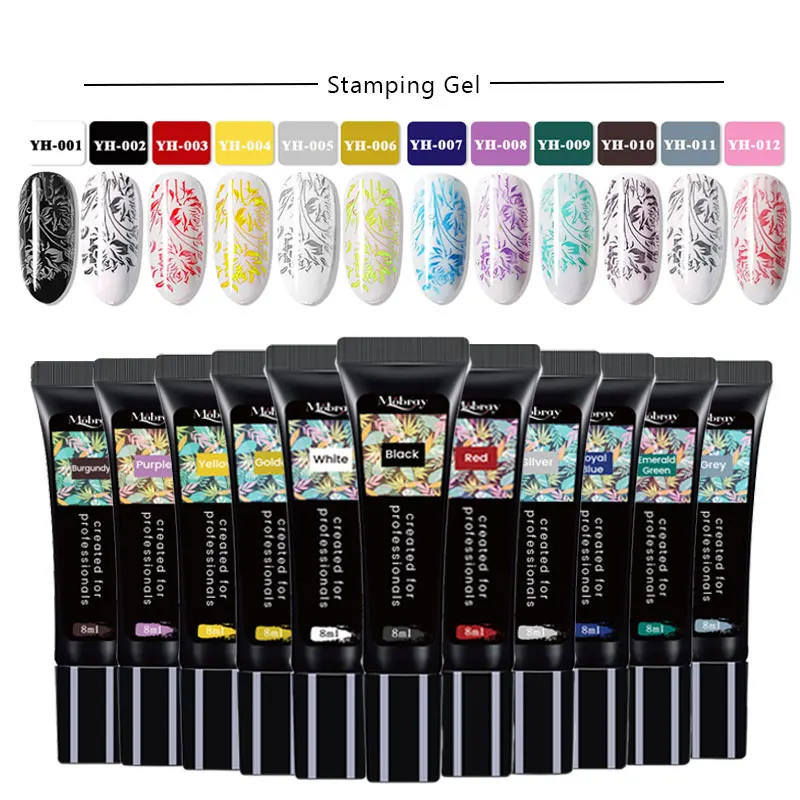 

8 мл для штамповки ногтей Гель-лак пластины для стемпинга! Полупостоянная Led Гибридный Лаки DIY штамповки УФ-гель для ногтей УФ гель