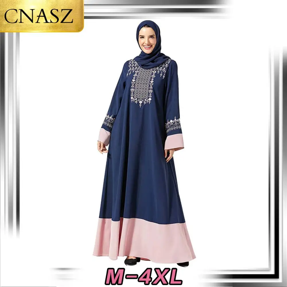 Мусульманское платье Ближний Восток Дубай Стиль Исламская Турция Мода Вышитые