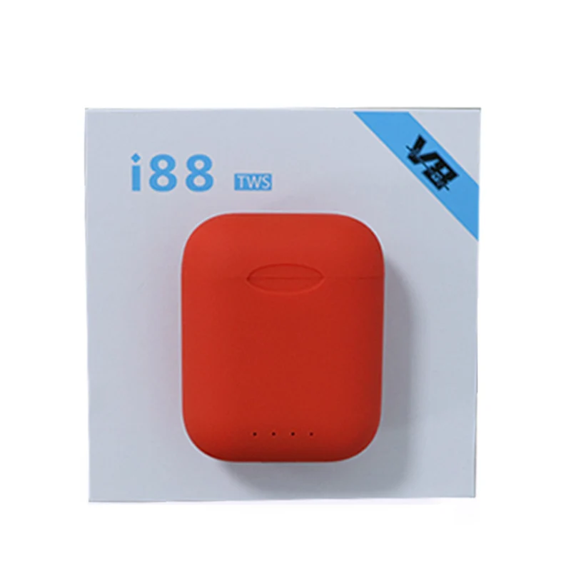 i88 red Matte i88 TWS Bluetooth гарнитура новые мини сенсорные наушники стерео наушники Портативные наушники для всех мобильных телефонов - Цвет: i88 red Matte