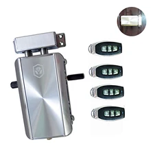 Home Door Lock Kit Remote Control Keyless Entry Electronic Lock Smart Wireless Anti-Theft Deadbolt Access Control System Control