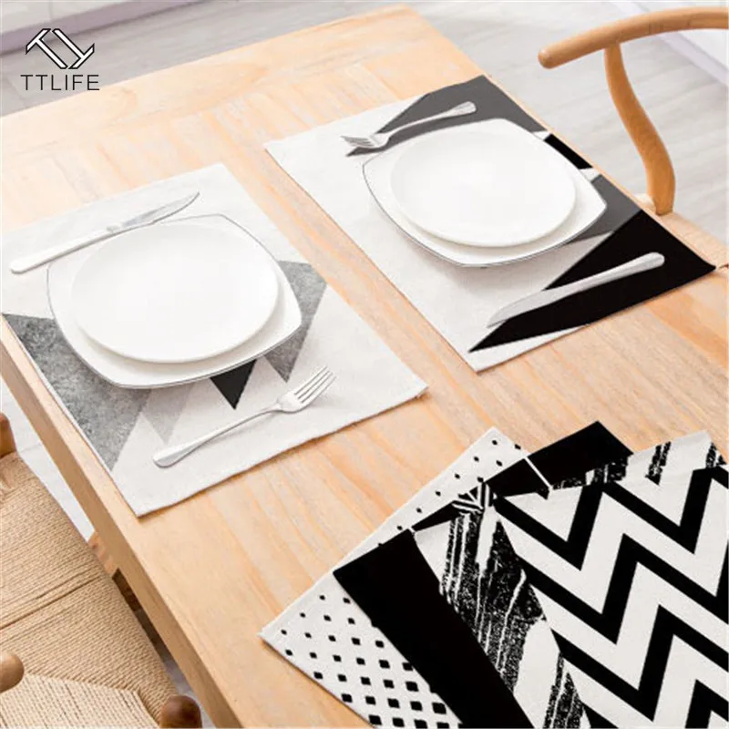 TTLIFE модная Подставка под столовый стол в полоску кухонное украшение обеденный