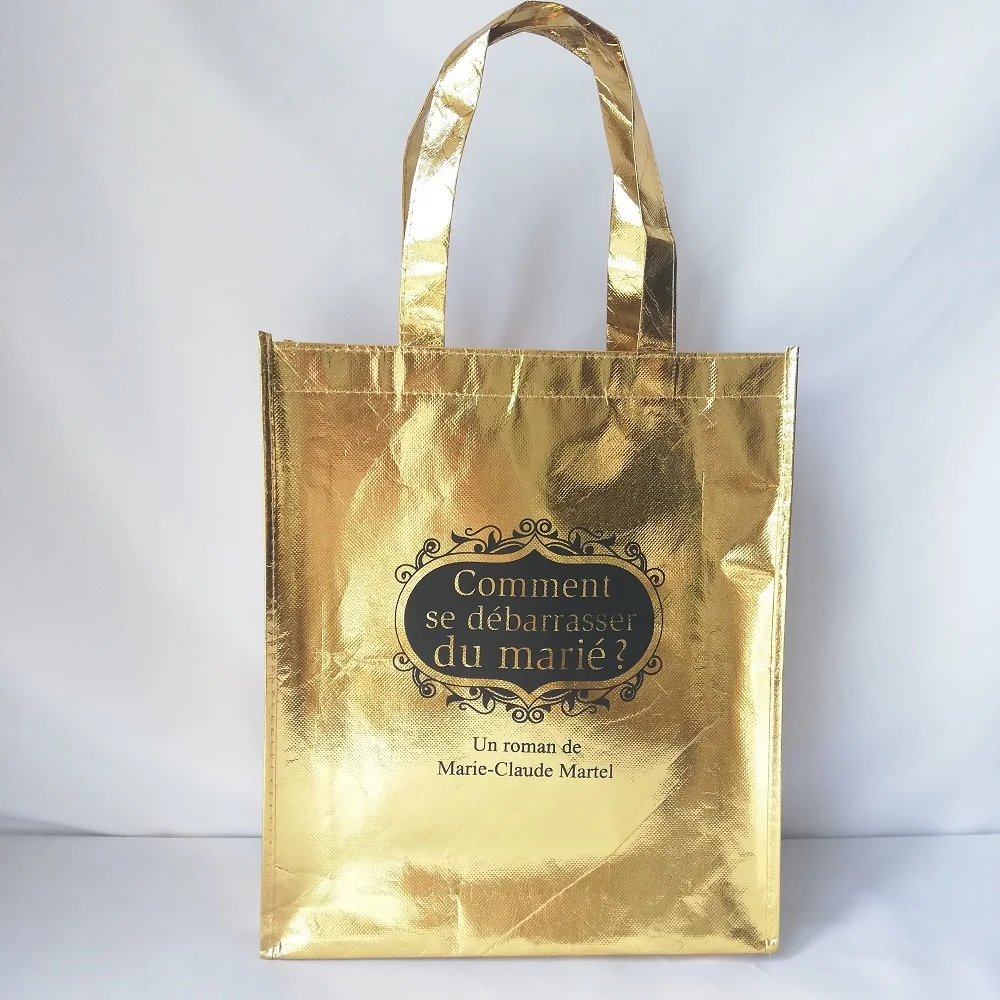 1000 шт./лот 40x30x10 см Ламинирующий нетканый Подарочный пакет с лазерной печатью под