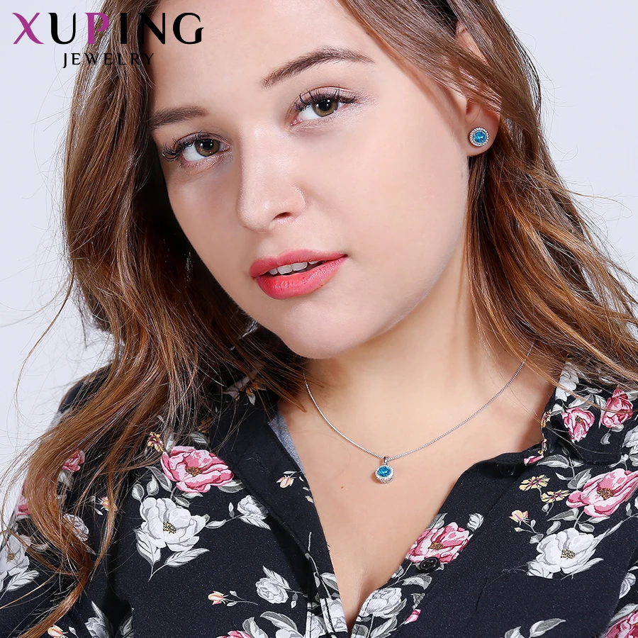Xuping новые ювелирные изделия серьги ожерелье набор кристаллов от Swarovski Европейский Стиль Вечерние юбилей подарок для женщин S179.2-60114