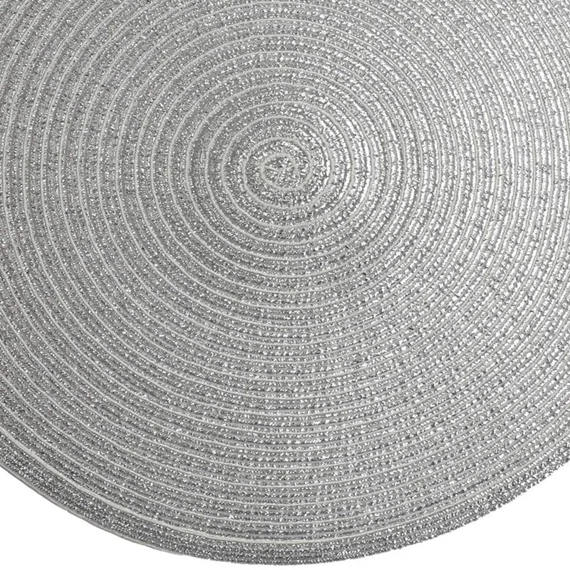 

36cm Round Placemats Set of 6 Decorative Placemats Glitter for Holiday Party Wedding Glitter Table Mats