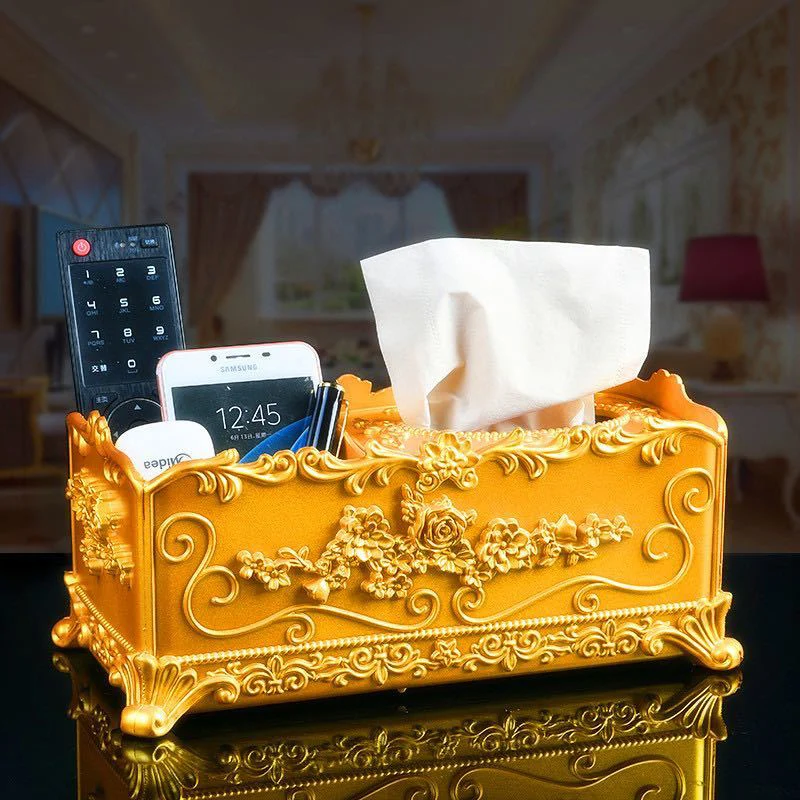 

Office Home Desktop Storage Boxes Luxury Decoration Crafts Living Room Simple Table Tissue Box Creative Gifts