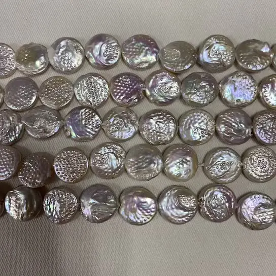 Бусины Из Натурального пресноводного жемчуга плоской формы 15-16 мм для