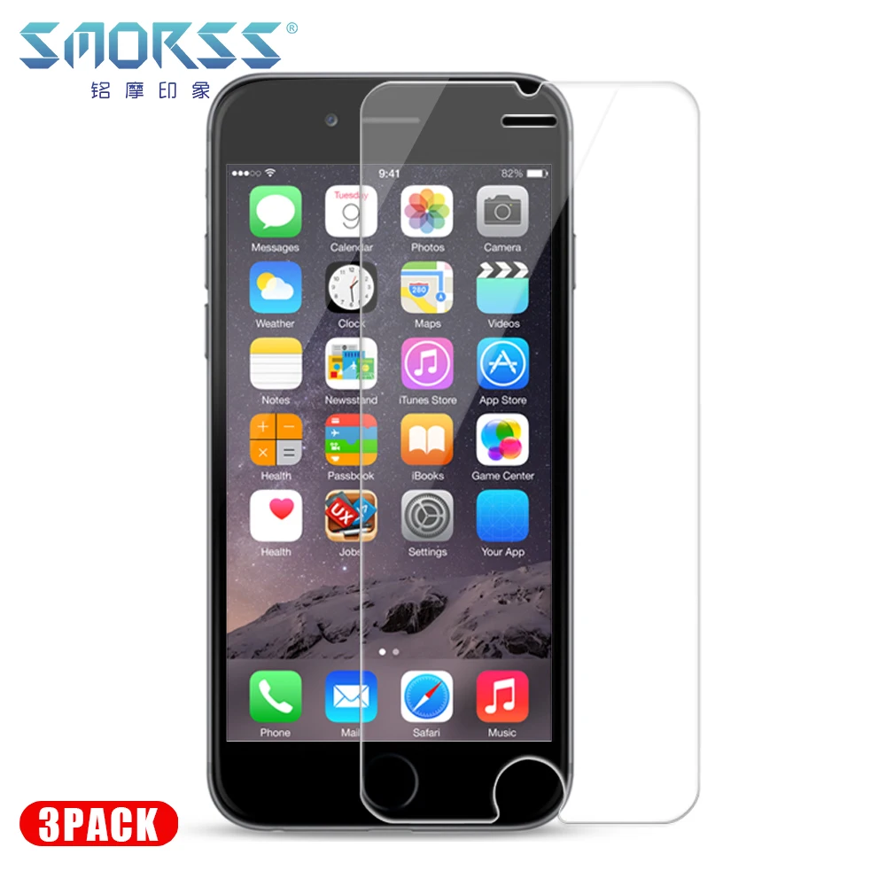 SMORSS 3 шт Защитное стекло для iphone 6 Plus 6s 7 8 plus закаленное защитное экрана пленка в