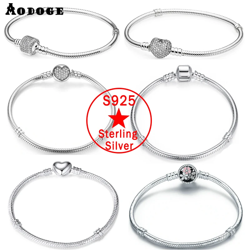 Натуральная 925 пробы браслет подходит к оригиналу соответственные Пандоре