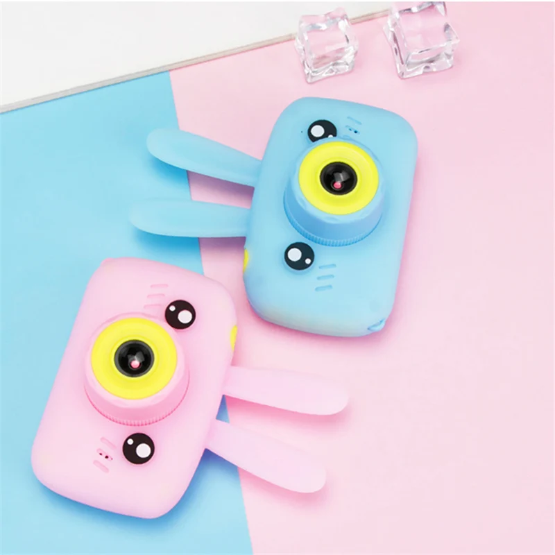 Children Cute Aniaml Digital 1300W HD Camera Cartoon Bear Shape 2 Inches IPS Screen Mini Toy Gift For Kids | Электроника