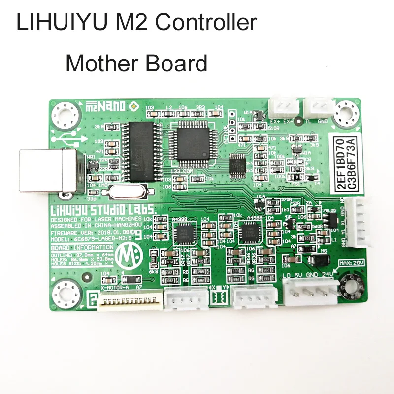 LIHUIYU Nano M2 CO2 Лазерная основная плата + ключ B панель управления Corellaser LaserDRW печатная