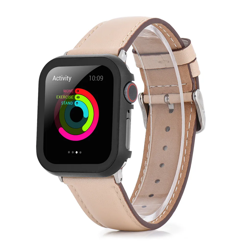 Защитный чехол с закаленной пленкой для Apple Watch SE 38/42/40/44 мм металлический прочный