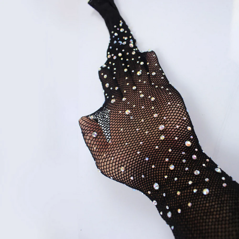 Лидер продаж женские чулки Кристальные стразы Сетчатые эластичные большие