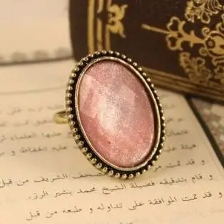 Винтажные розовые и белые стразы с большим опалом овальные свадебные кольца на