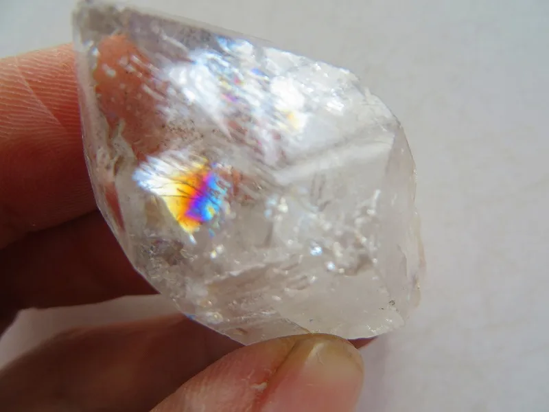 AA Натуральный прозрачный кварцевый кристалл алмаз херкимера с большим радуги 24 4