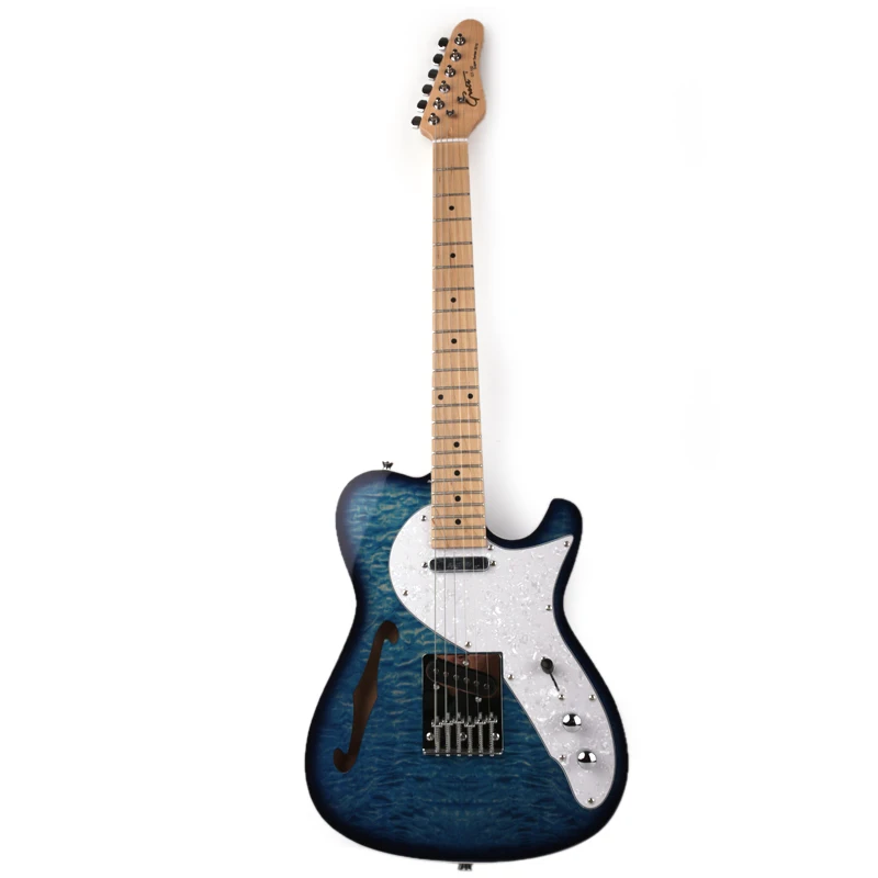 

Good quality quilted maple electric guitar blue free shipping