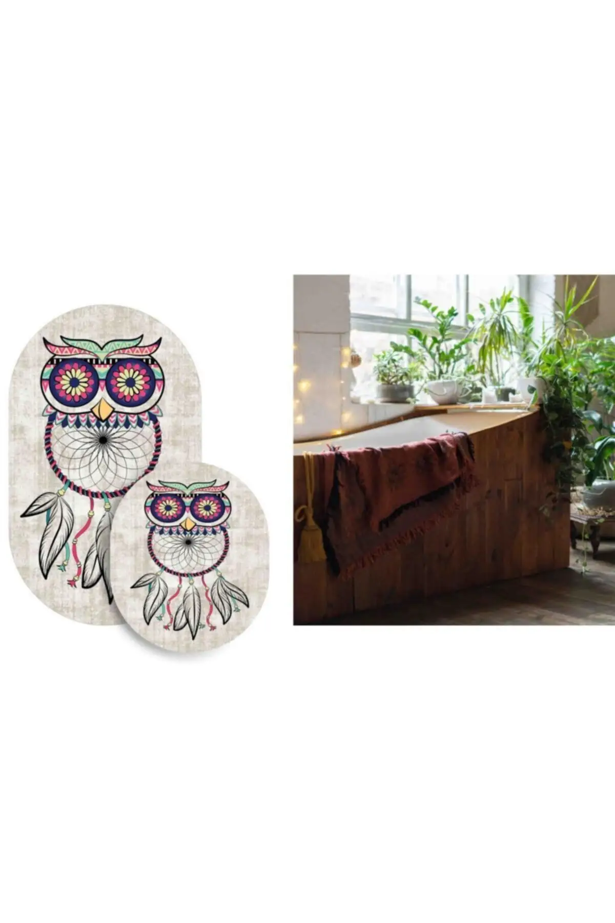 

Набор овальных ковриков для ванной комнаты Owl 2'li, коврик для сиденья унитаза, текстильная мебель для дома