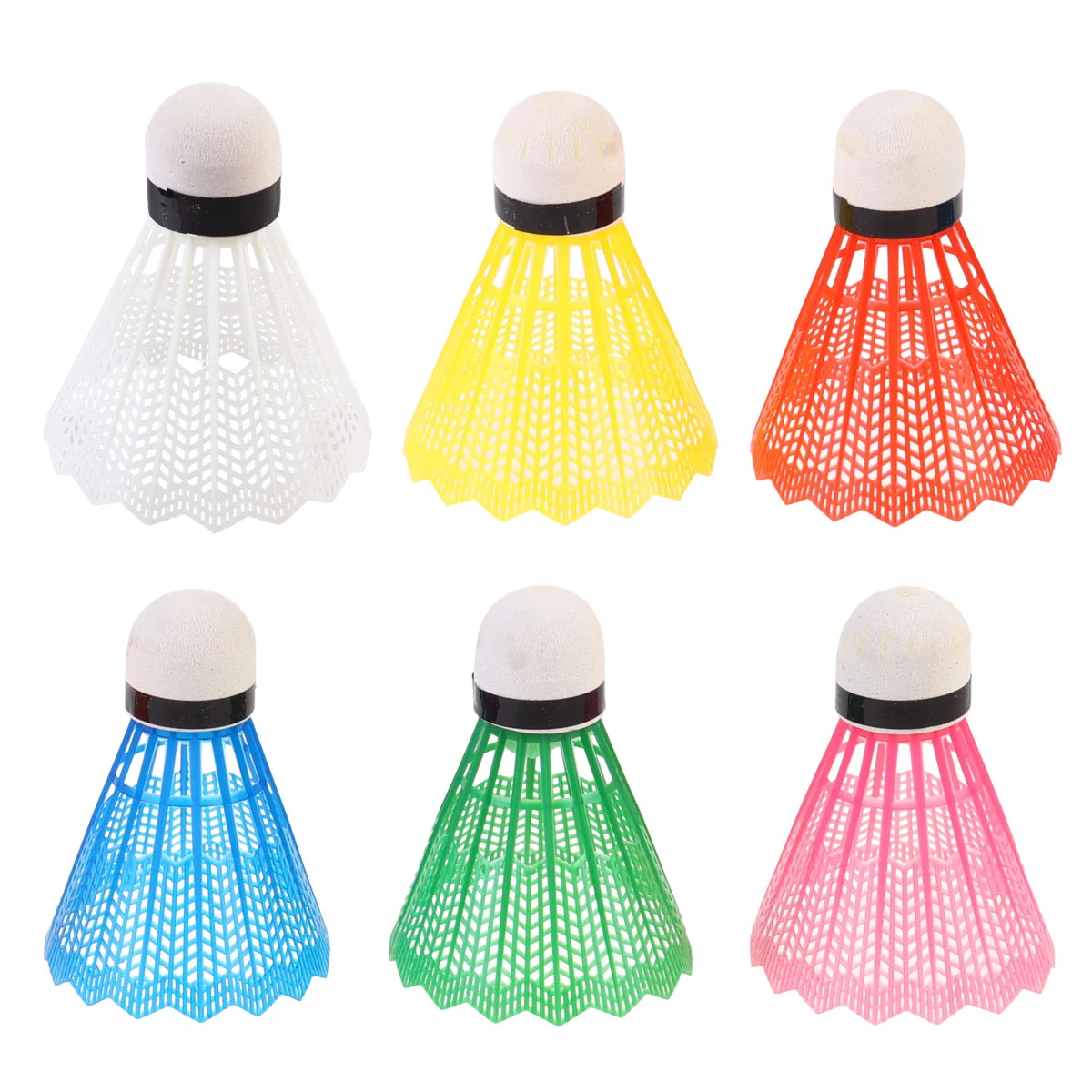 

6pcs Colorful Badminton Balls Badminton Shuttlecocks Outdoor Sports Badminton Accessories (Random Color)