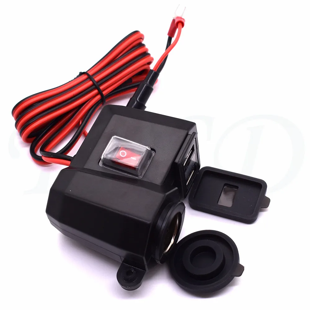 

Motorcycle Dual USB Charger with Cigarette Lighter Socket LED Voltmeter waterproof for BMW F800GS F800R F800GT F800ST F650GS